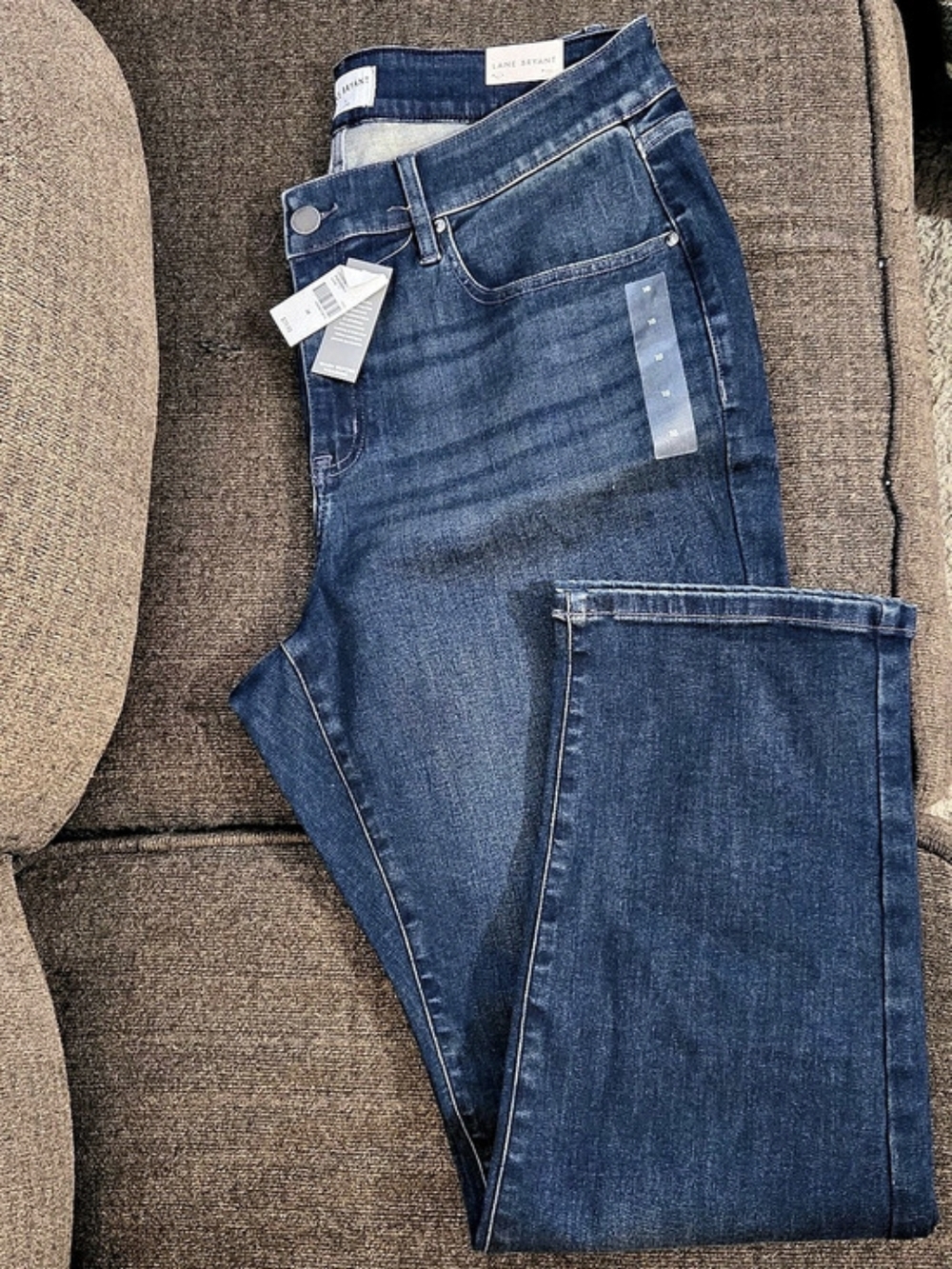 Lane Bryant Curvy Fit High-Rise Straight Leg Jean Jeans Waist 18 NWT